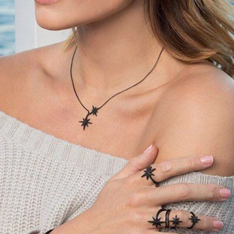 APM 玫瑰金六芒星项链