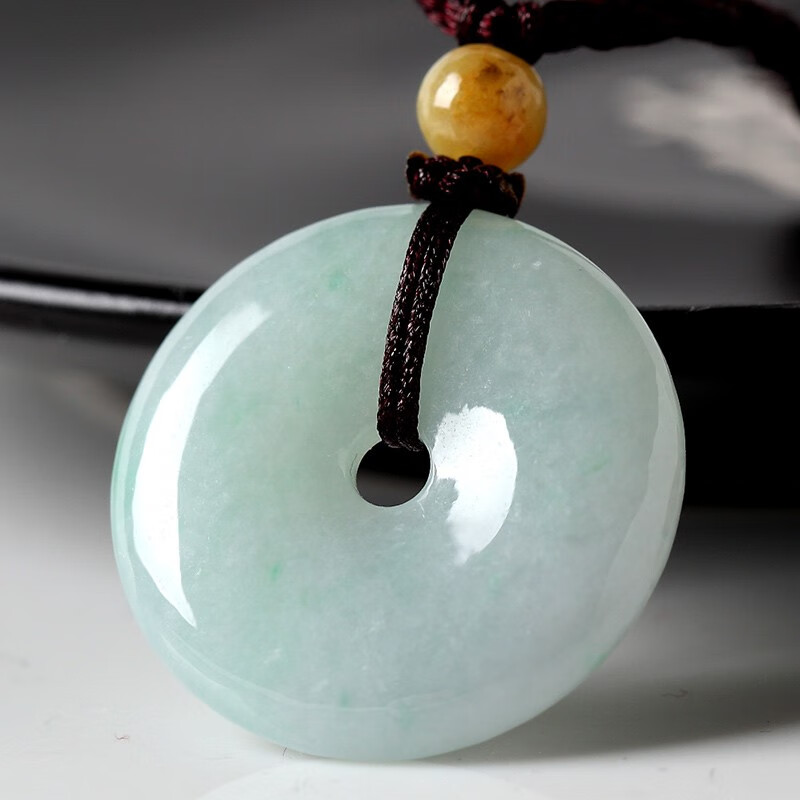 曼丽翠 通透平安扣翡翠吊坠