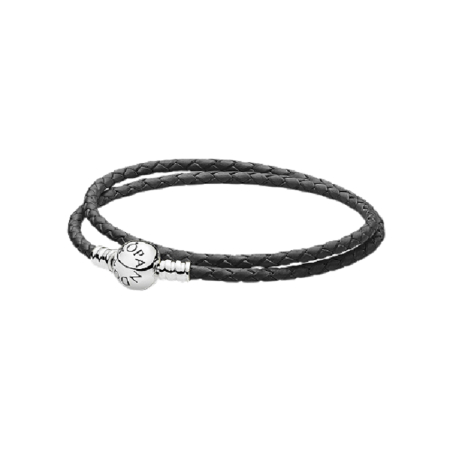 潘多拉 925银编织皮革手链