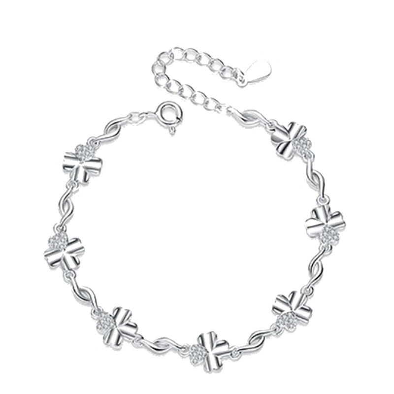 圣雅罗 纯银四叶草 手链