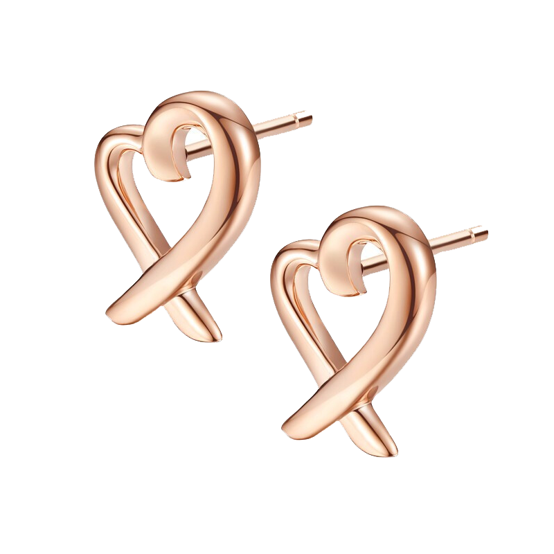 ZUNESRA 爱心丝带耳钉