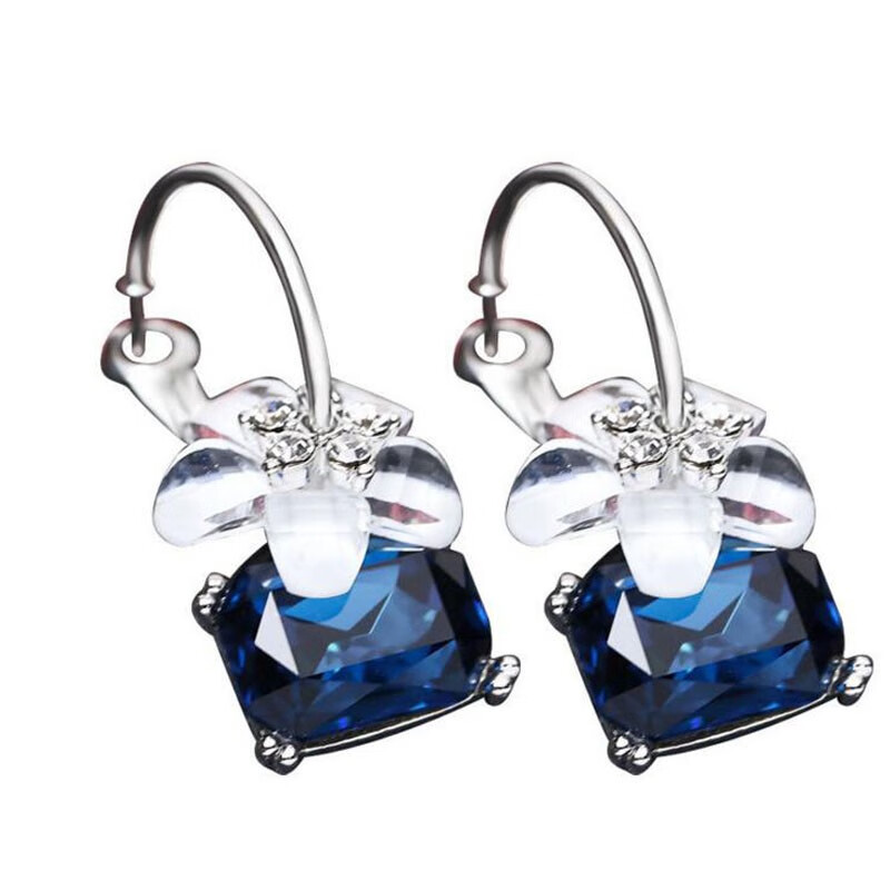 玖维娅 水晶樱花蓝 耳饰