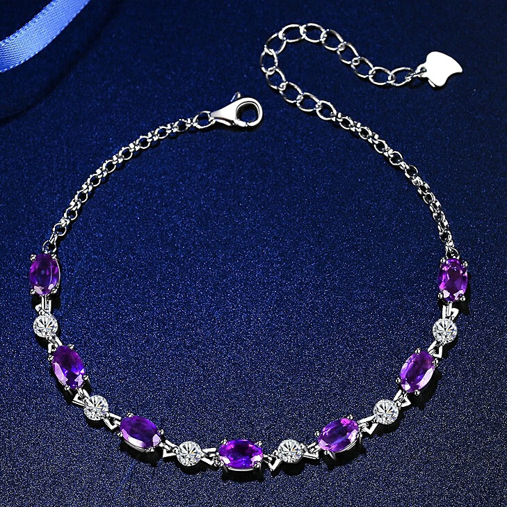 建禄 紫色水晶手链