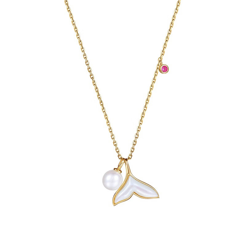 阿菲娜 贝母珍珠鱼尾 项链