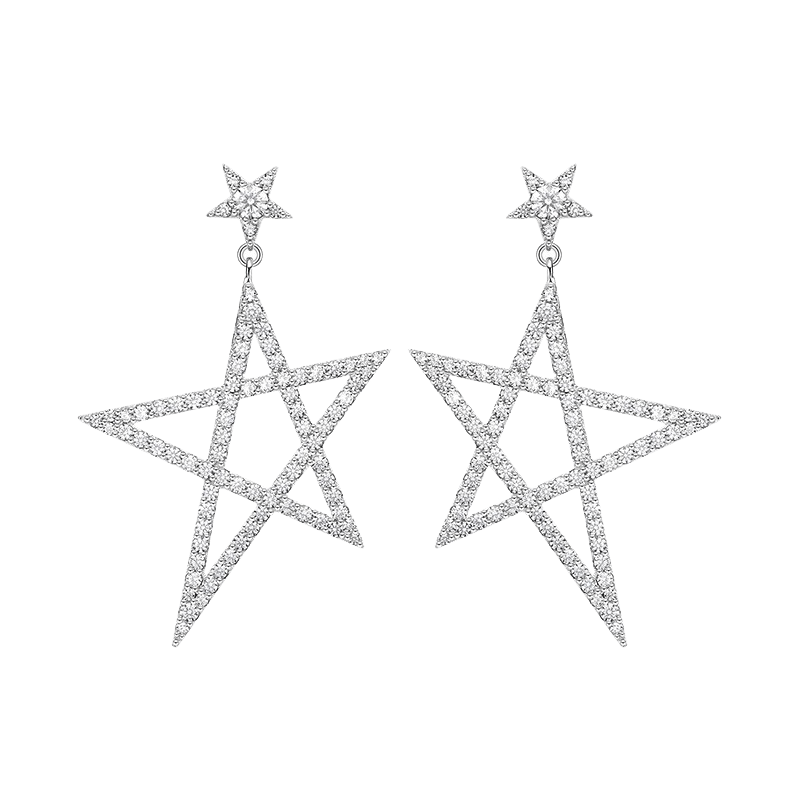 何方珠宝 几何星芒耳饰