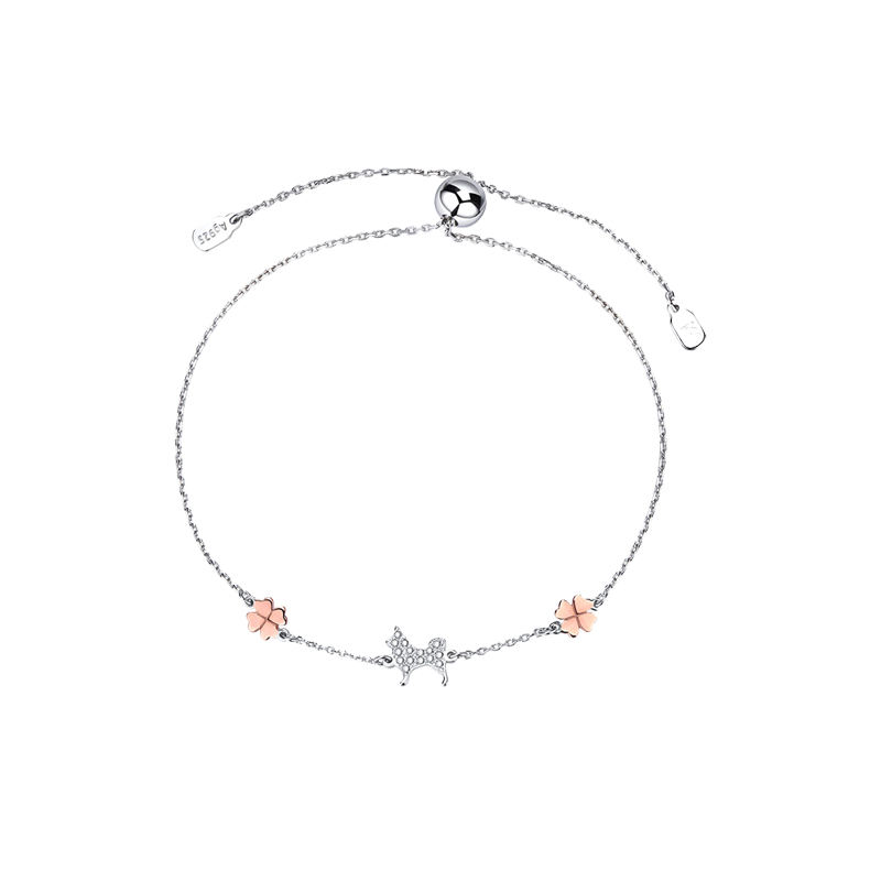 MyMiss四叶草小狗简约手链