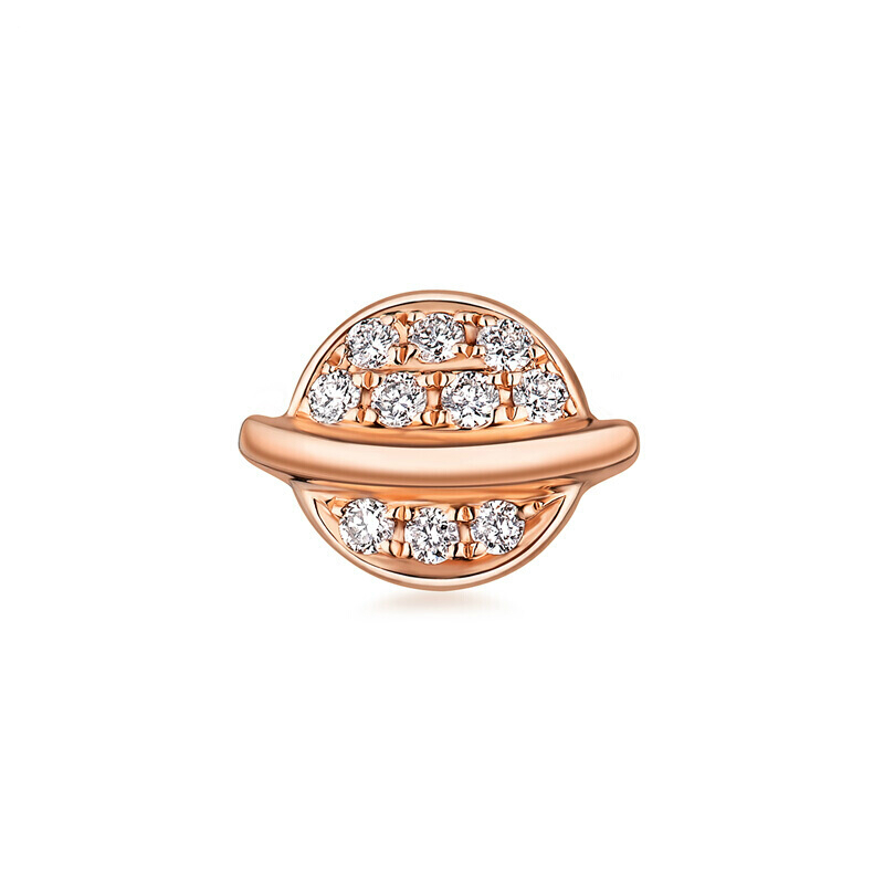 六福珠宝 18K金小星球 耳钉