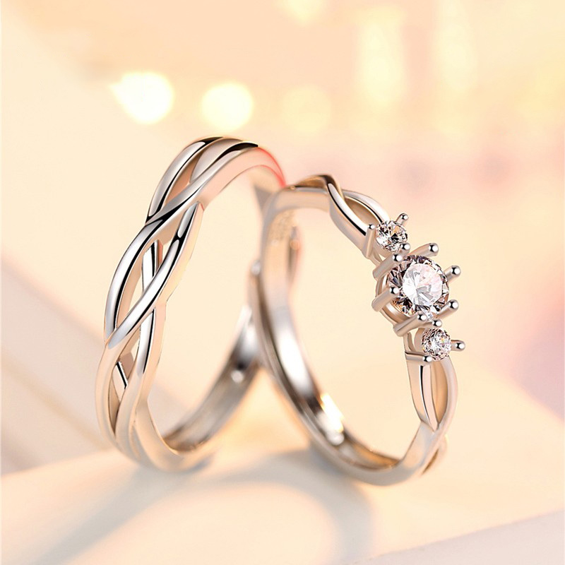 曼蒂娅仿钻石开口戒指