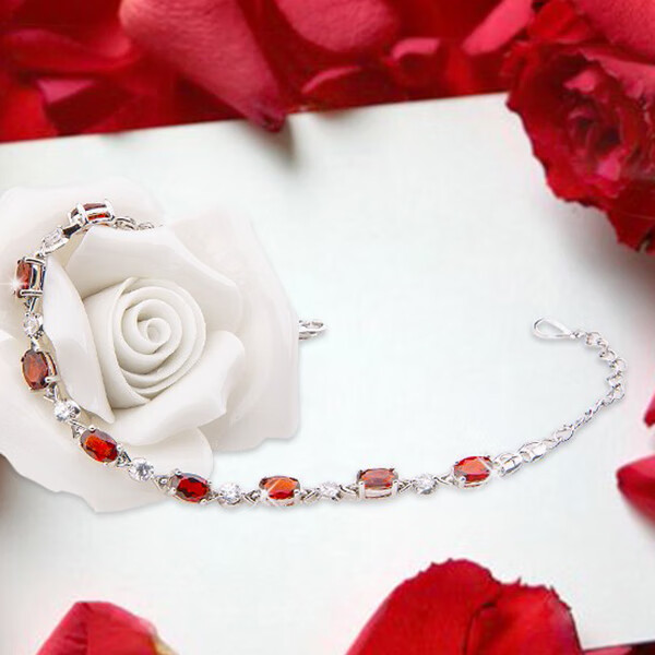 森贝 石榴石水晶手链