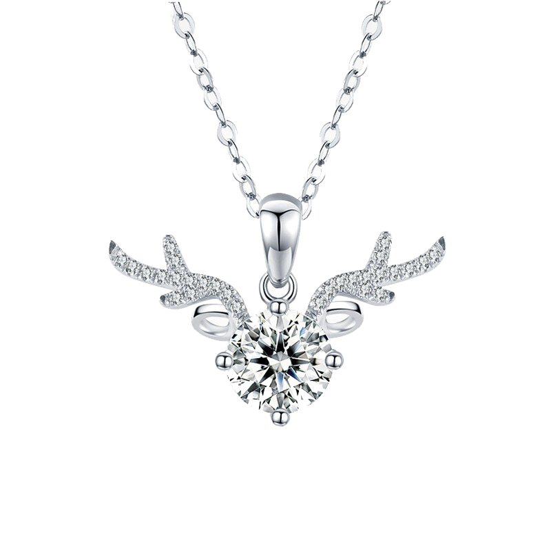 知尊 莫桑石鹿头项链