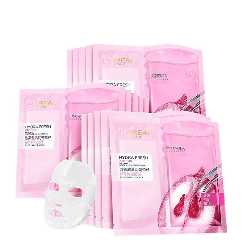 欧莱雅 清润葡萄籽精华鲜注面膜