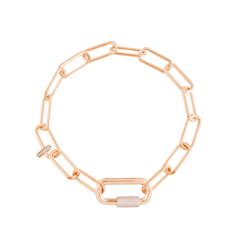 APM 粉金色环扣手链