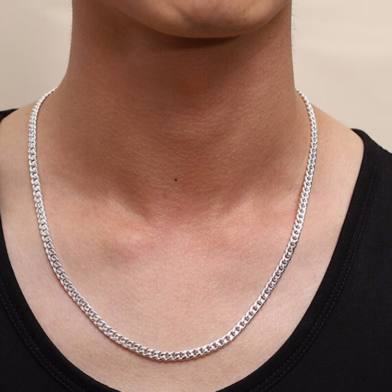 炙真银楼 时尚板链项链