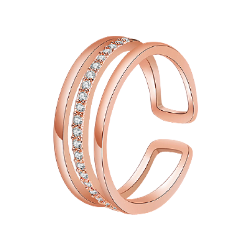 幸运吉拉 三层弹簧开口戒指