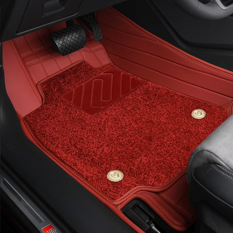 尊影 生态皮摩卡棕丝绒脚垫