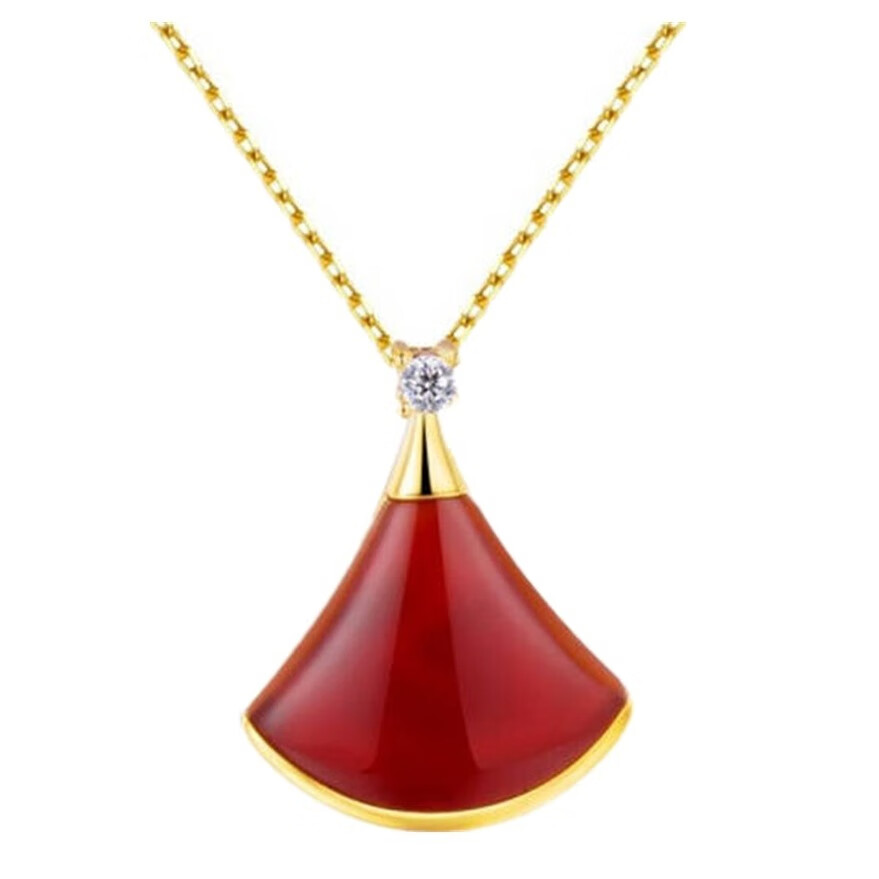 施洛尼 瑰金扇形小裙摆项链