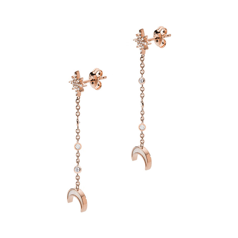 阿玛尼月牙镶钻耳饰