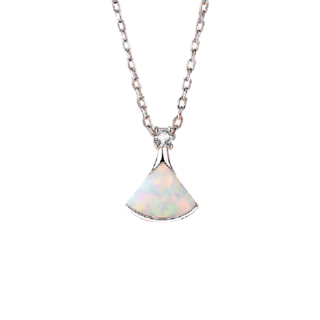 MZMZ 简约白金色小裙子项链