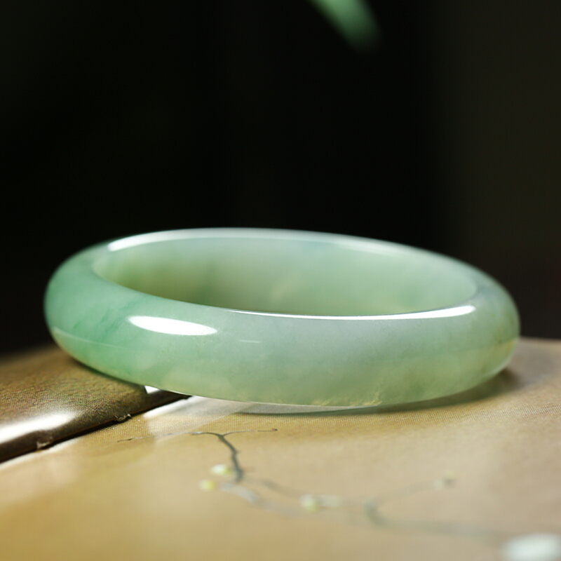 净心石 冰透 翡翠手镯