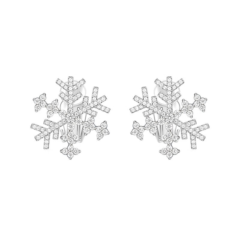 何方珠宝 灵动雪花 耳饰