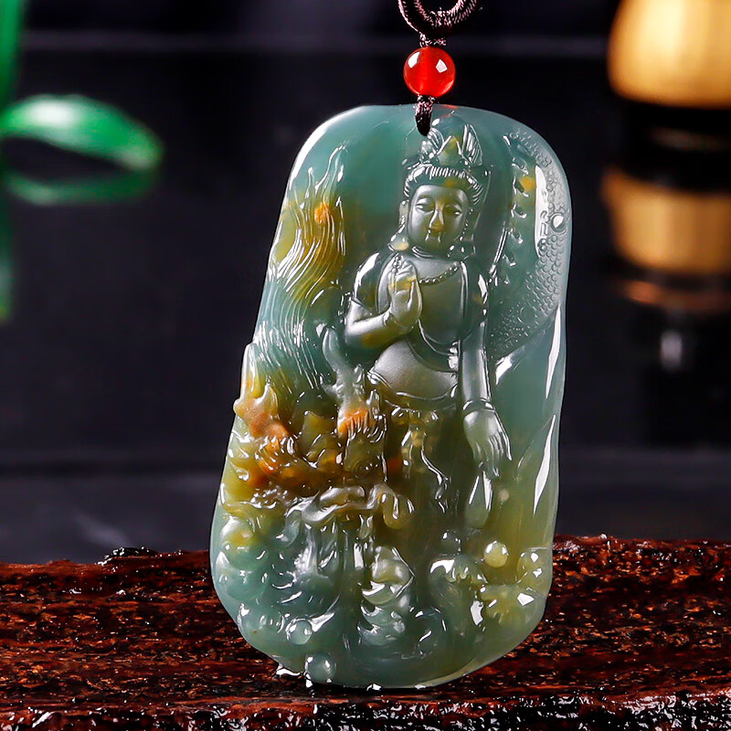 王翠玉器 翡翠观音吊坠
