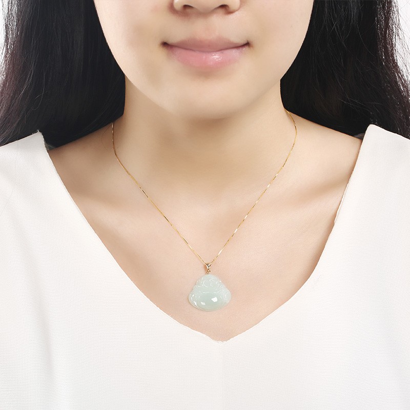 凤禧 18k金高端弥勒佛玉坠