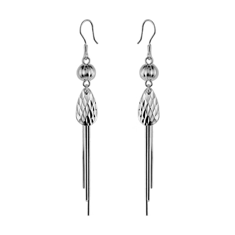 炙真银楼简约流苏耳饰