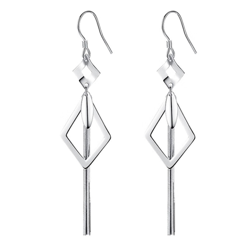 十六月缘菱形流苏耳环