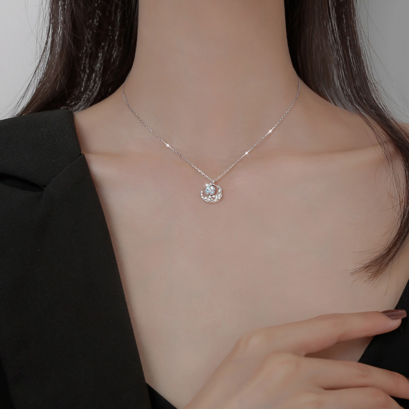 YYEU 七彩琉璃银项链