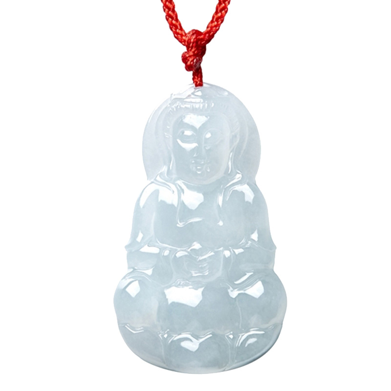 周大福 观音 翡翠吊坠