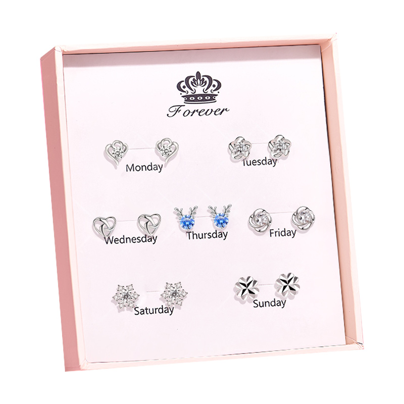 缔晶 990银短款耳钉