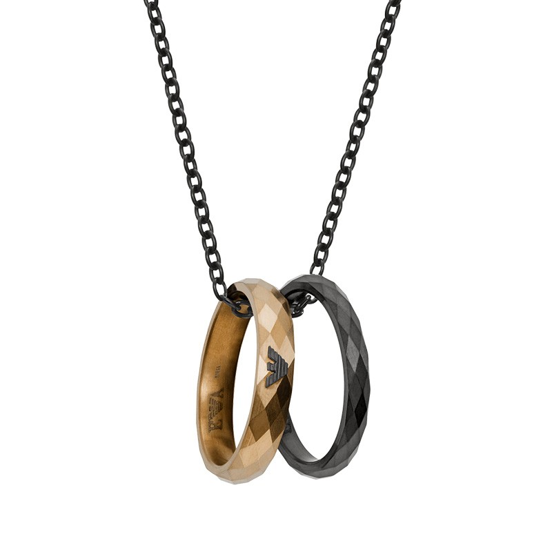 安普里奥·阿玛尼 撞色双圈项链