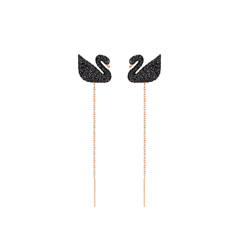 施华洛世奇黑色天鹅耳饰