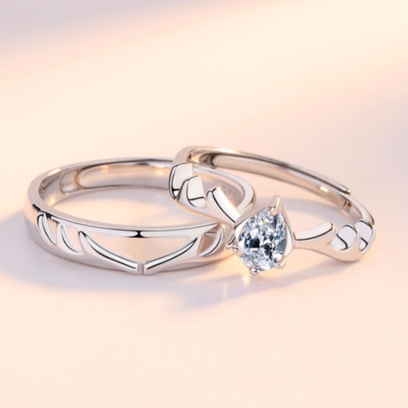 七可简约轻奢银饰情侣对戒