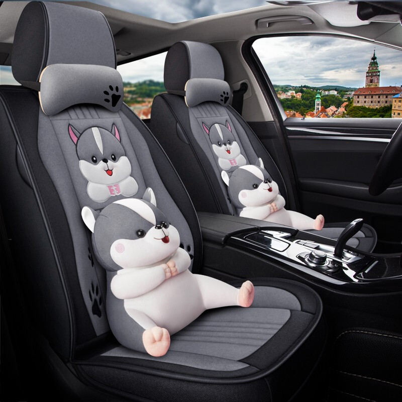 车亿尚 亚麻卡通汽车座垫