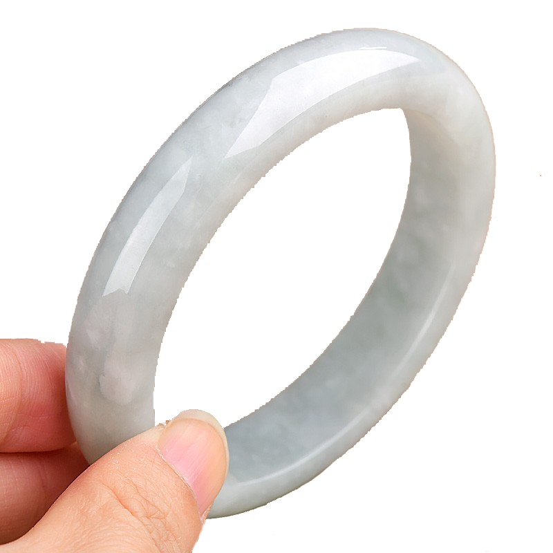 可玉可求 淡绿圆柱翡翠手镯