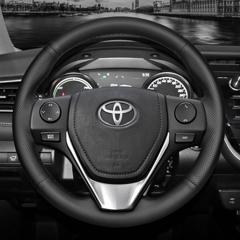 淄客 牛皮手缝方向盘套