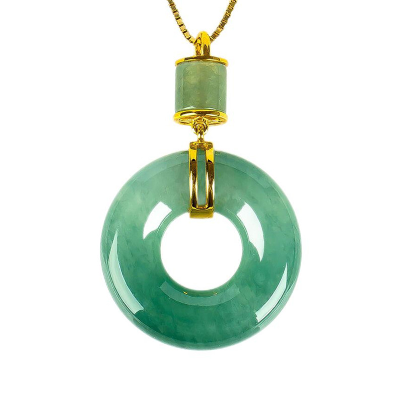 玉萌色 平安扣 翡翠吊坠