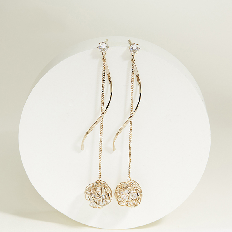 AJIDOU 编织小圆球耳饰