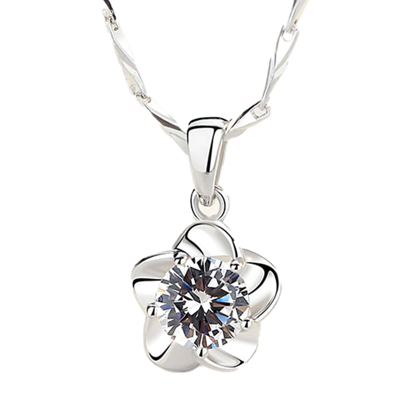 唯一镶嵌锆石银项链