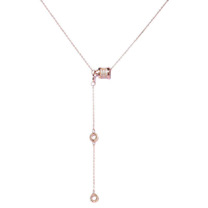 劳拉图 玫瑰金色小蛮腰项链