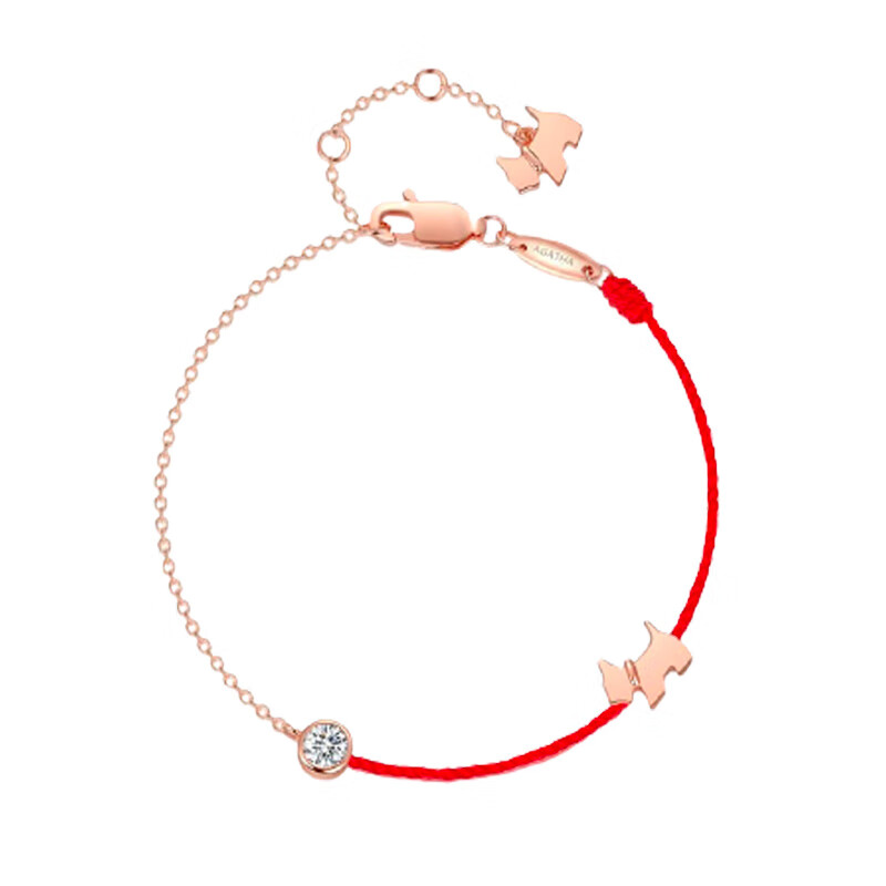 AGATHA 红绳带钻手链