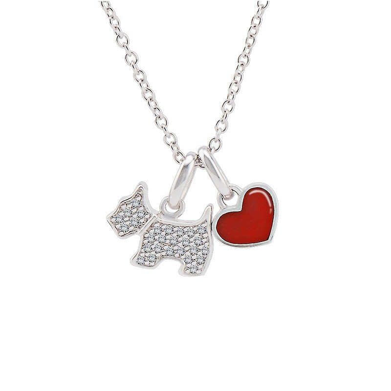 瑷嘉莎爱心小狗项链
