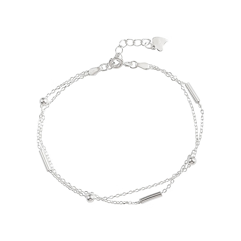 YYEU 纯银圆珠双层手链