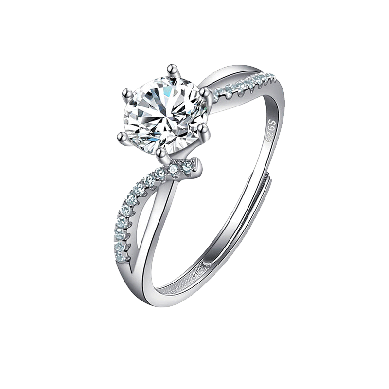 知尊 1克拉莫桑石戒指