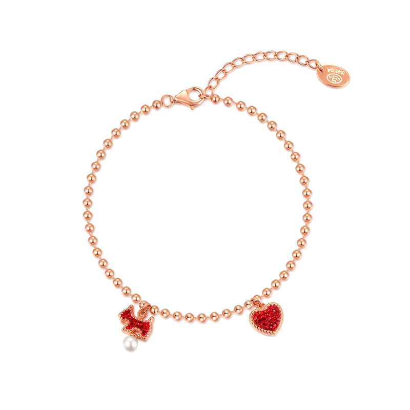 瑷嘉莎 爱心小狗手链