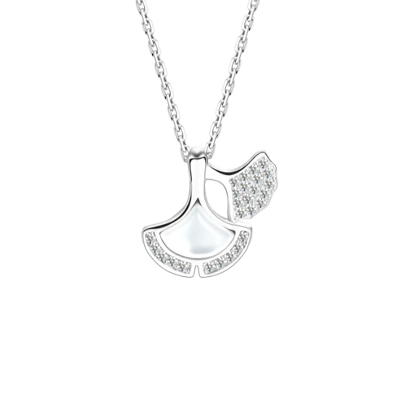 老银坊 时尚银杏叶项链