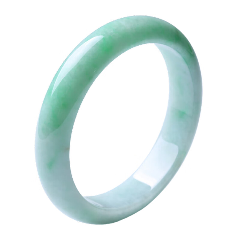 印象眸 宽条飘花翡翠手镯