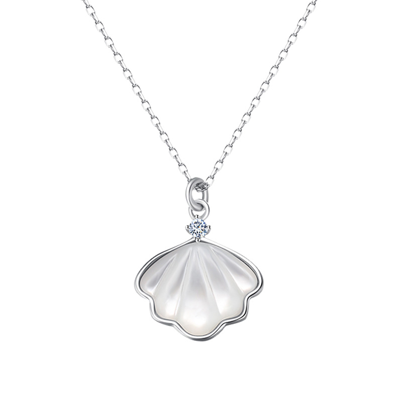 缔晶 白贝母925银项链