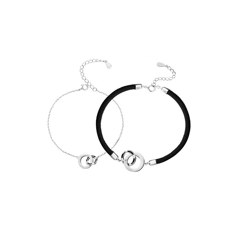 miniyaya 纯银双环手链